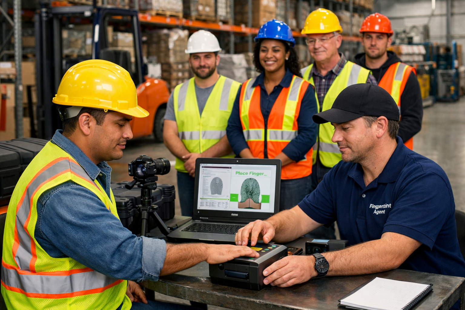 On-site mobile fingerprinting at workplace